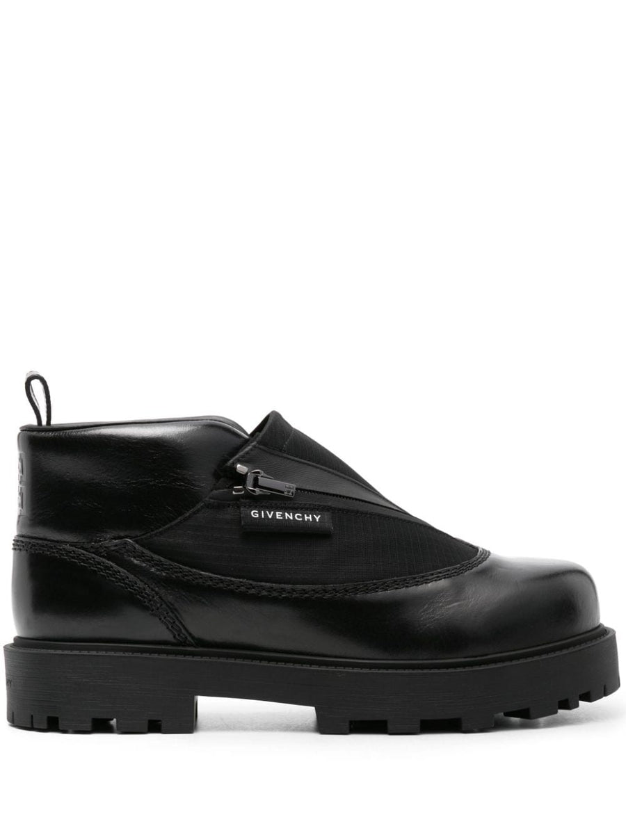 Givenchy Storm Ankle Boots for Men in Luxurious Calfskin Leather with Ripstop Panel and Front Zip