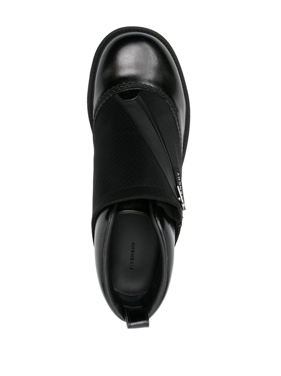Givenchy Storm Ankle Boots for Men in Luxurious Calfskin Leather with Ripstop Panel and Front Zip
