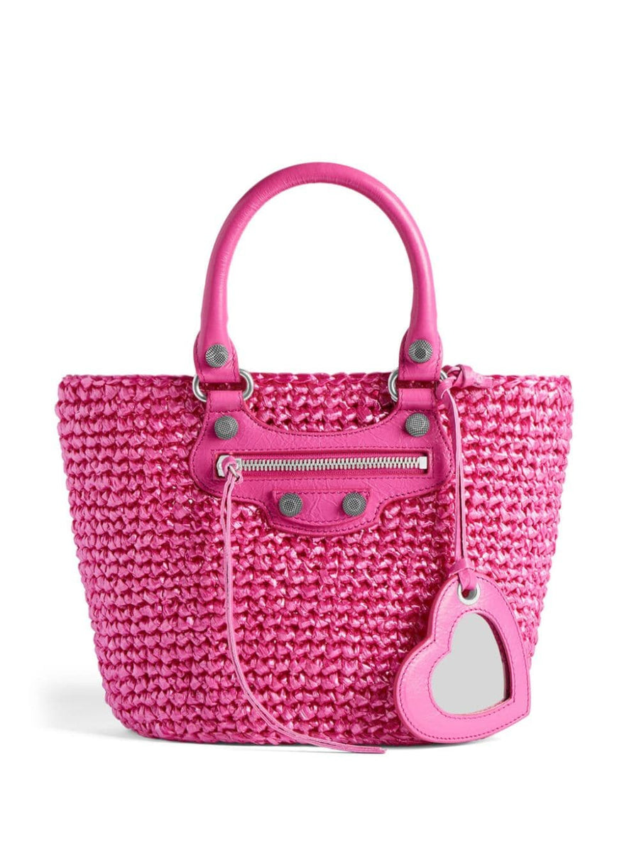 Balenciaga Le Cagole Panier Small Shoulder Bag Bubblegum Pink Luxury With Detachable Strap For Women