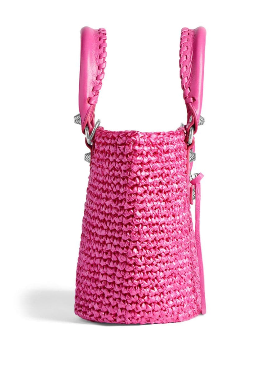 Balenciaga Le Cagole Panier Small Shoulder Bag Bubblegum Pink Luxury With Detachable Strap For Women