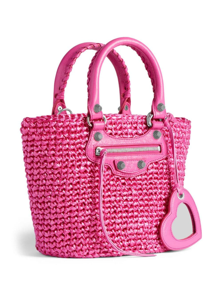 Balenciaga Le Cagole Panier Small Shoulder Bag Bubblegum Pink Luxury With Detachable Strap For Women
