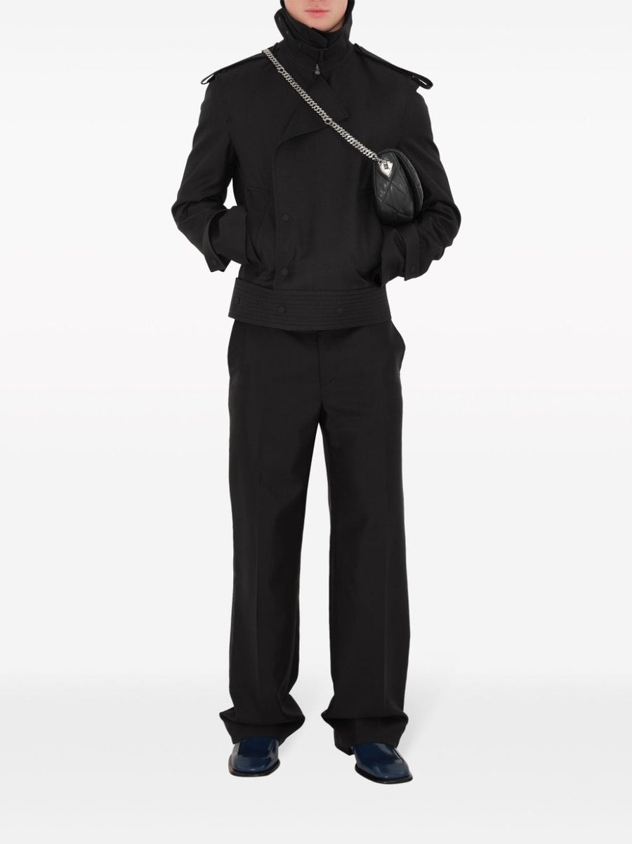 Burberry Tailored Trousers For Men Premium Wool Silk Blend Refined Black Heritage Craftsmanship