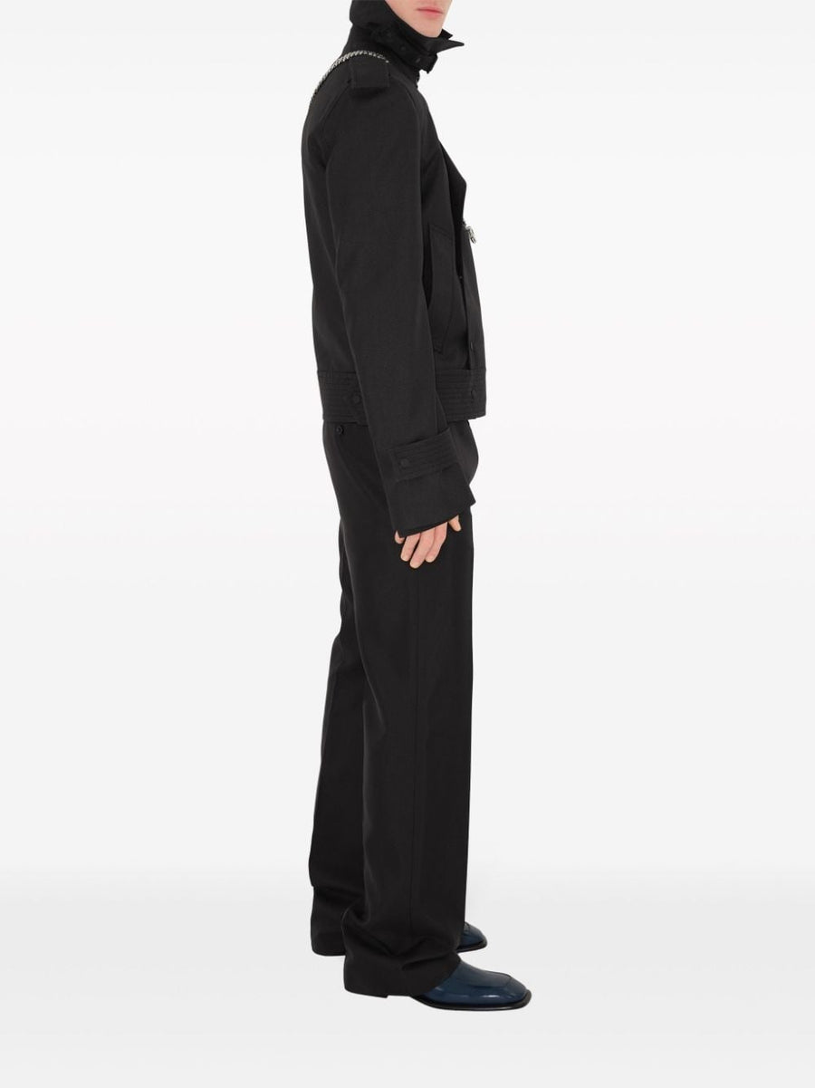 Burberry Tailored Trousers For Men Premium Wool Silk Blend Refined Black Heritage Craftsmanship