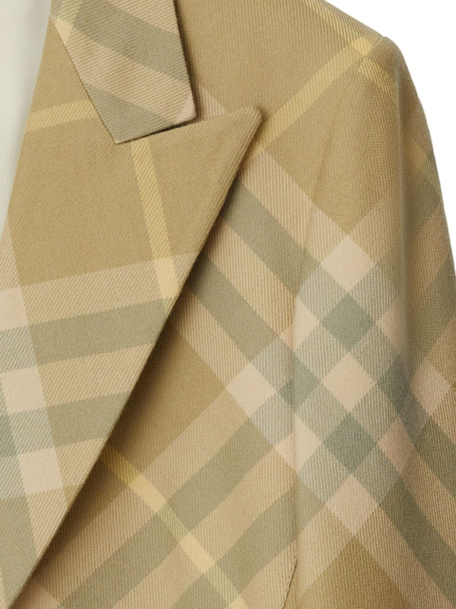 Burberry Plaid Wool Blazer Single Breasted For Women Tailored Fit With Peak Lapel Heritage Luxury