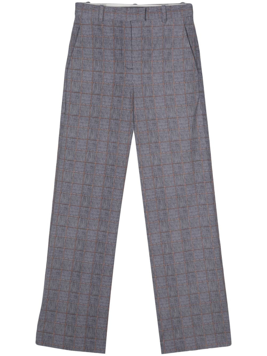 Circolo 1901 Prince Of Wales Trousers For Men Premium Stretch Cotton Versatile Office And Smart Casual