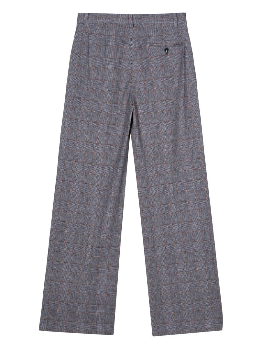 Circolo 1901 Prince Of Wales Trousers For Men Premium Stretch Cotton Versatile Office And Smart Casual