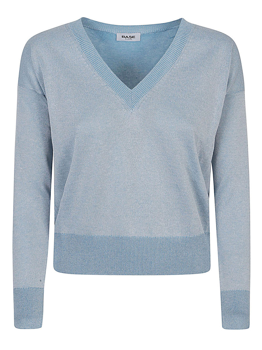 Base Cotton blend v-neck sweater