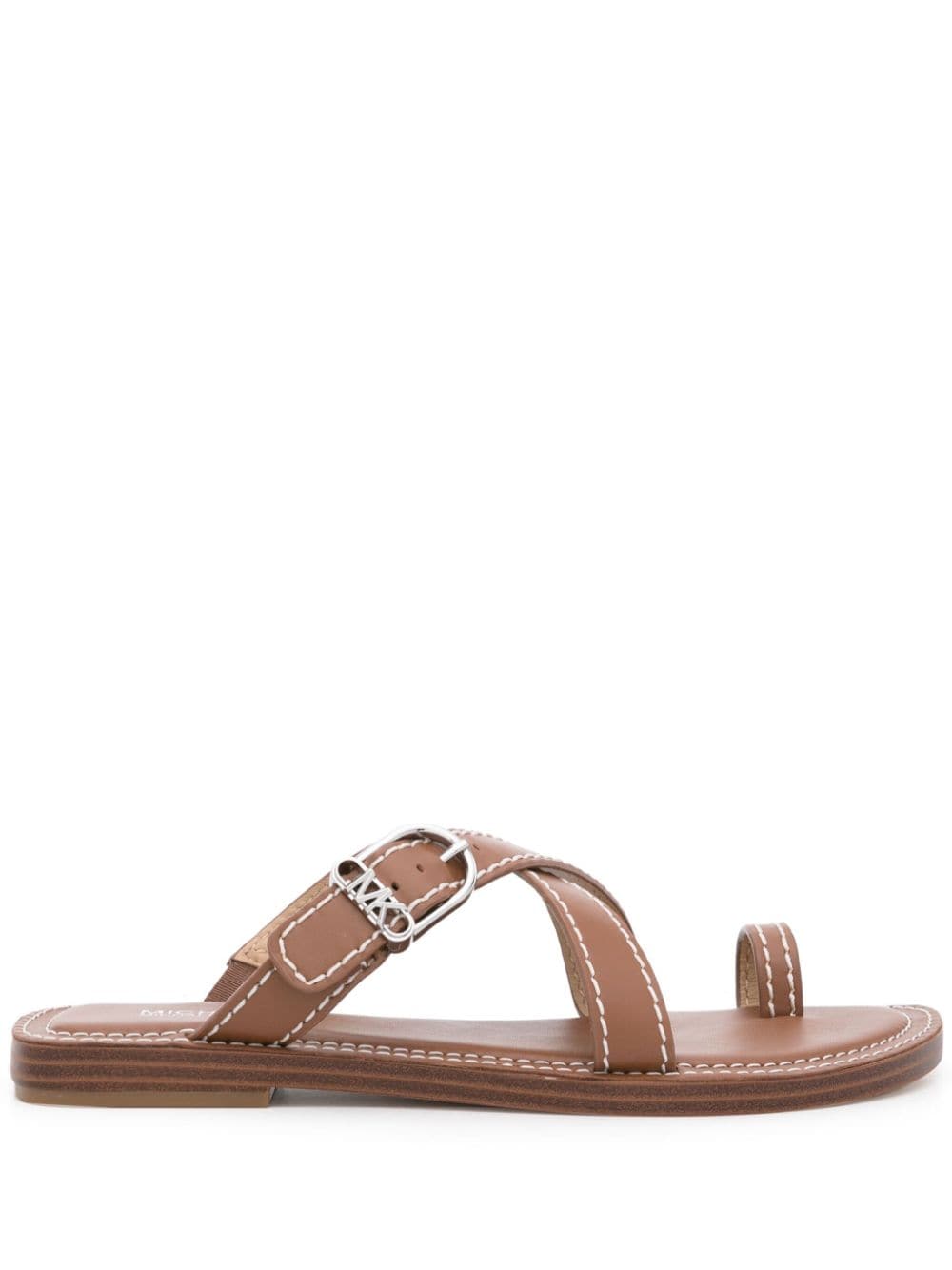 MMK Michael Michael Kors Ashton leather flat sandals.