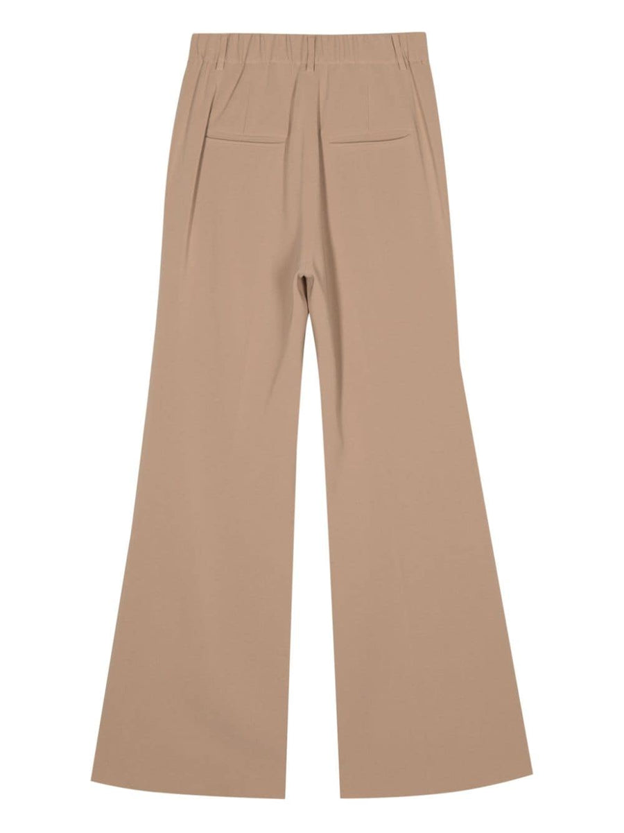 Alberto Biani Cady Flared Trousers Powder Crepe Triacetate Wide Leg for Women Elegant Workweek Wear