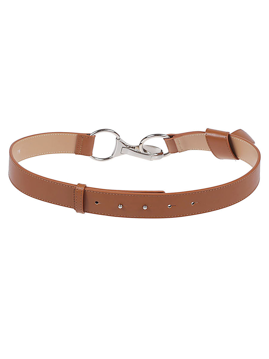 Liviana Conti Carabiner Knot Belt For Women Versatile Sleek Silver Hardware Elevates Casual Or Dressy Looks
