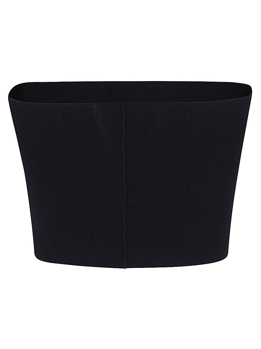 Liviana Conti Navy Bandeau Top With Tone On Tone Logo For Women Resort Wear Spring Summer 2024