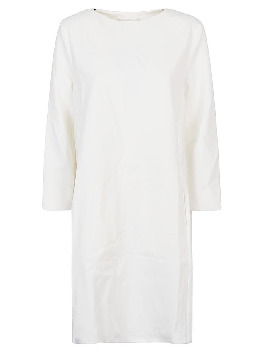 Liviana Conti Short Dress White With Front Pockets For Women Elegant Spring Summer 2024 Collection