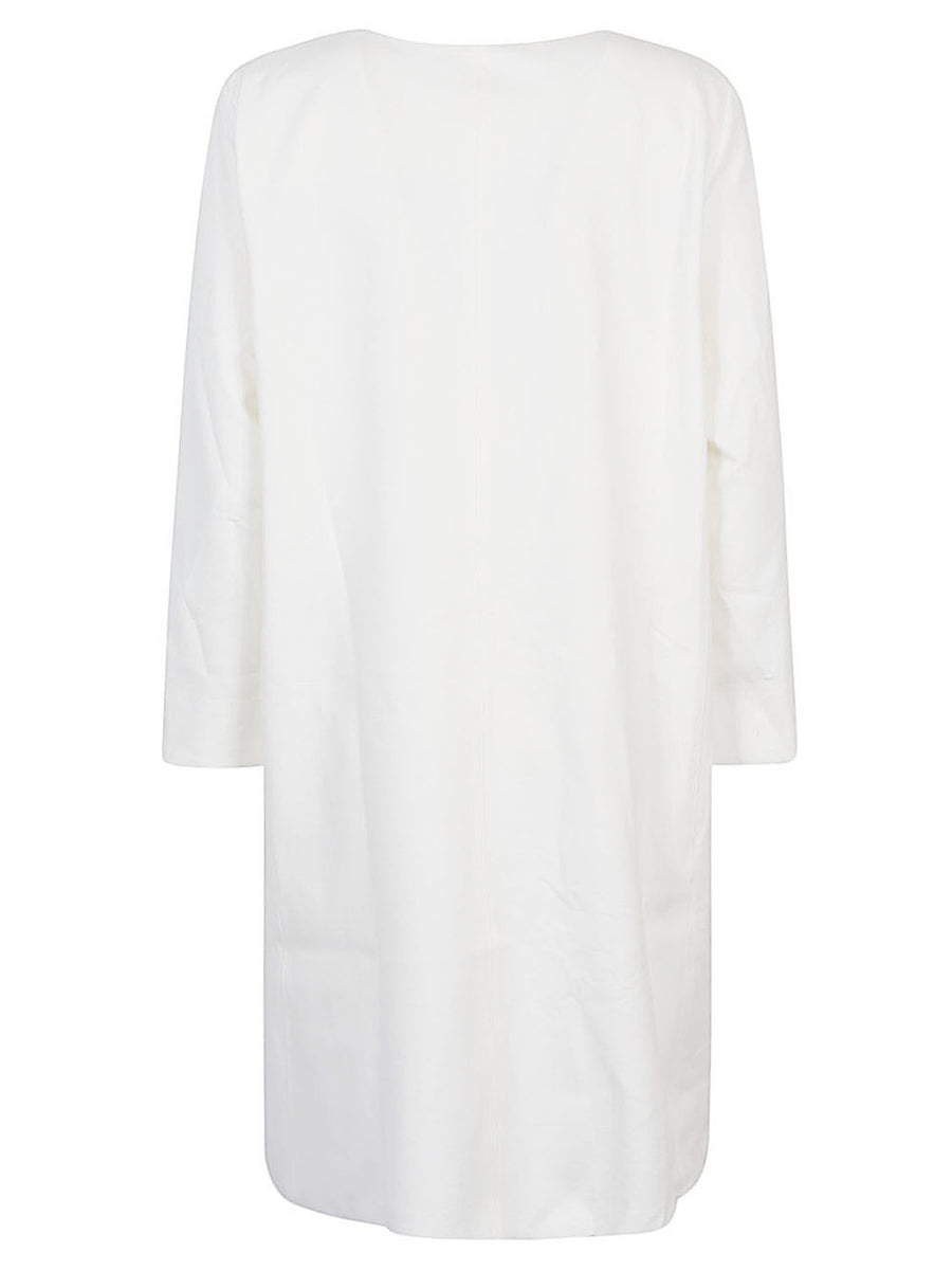 Liviana Conti Short Dress White With Front Pockets For Women Elegant Spring Summer 2024 Collection