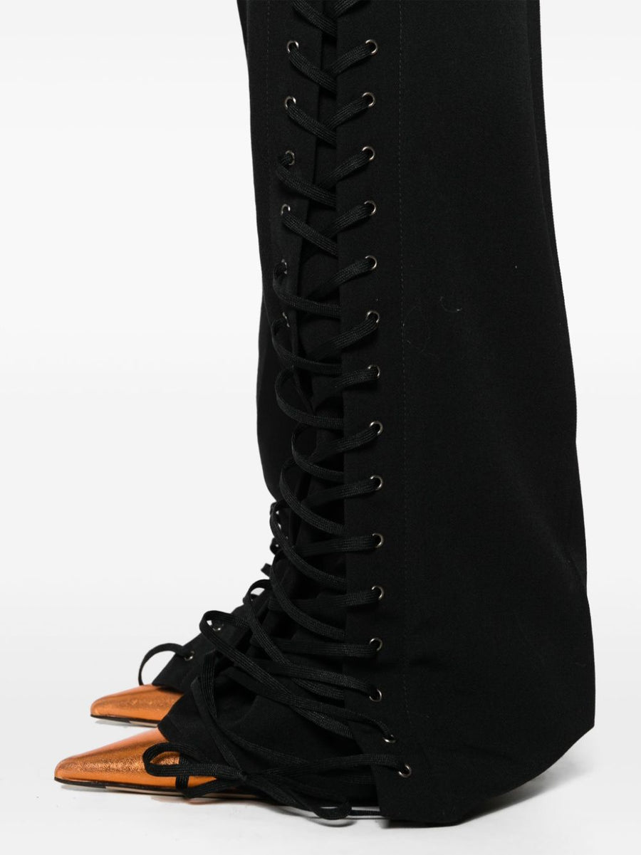 Jean Paul Gaultier Wool Tailored Trousers Black For Men Sharp Silhouette Smart Workwear Evening