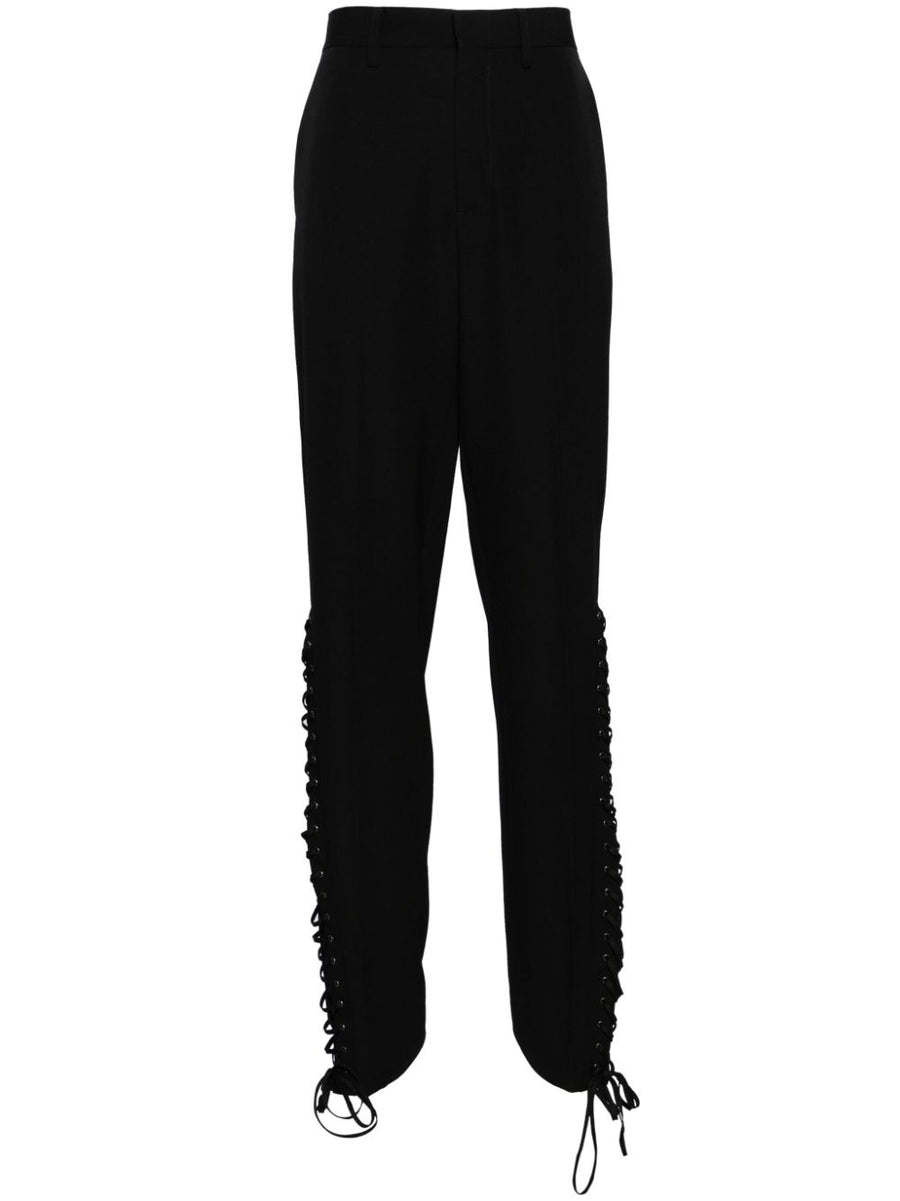 Jean Paul Gaultier Wool Tailored Trousers Black For Men Sharp Silhouette Smart Workwear Evening