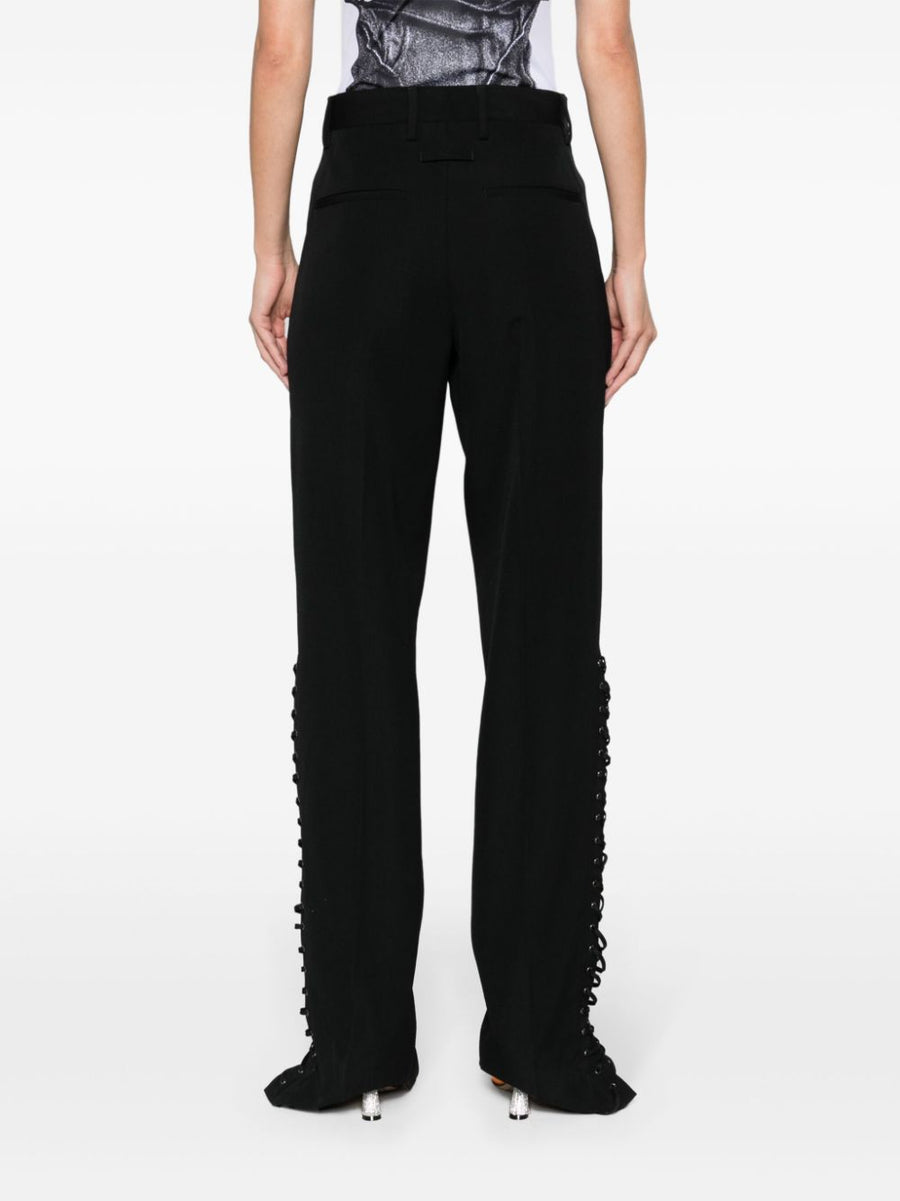 Jean Paul Gaultier Wool Tailored Trousers Black For Men Sharp Silhouette Smart Workwear Evening