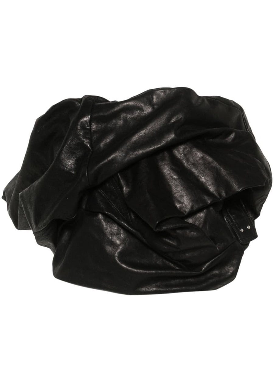 Rick Owens Draped Leather Bustier Strapless For Women Bold