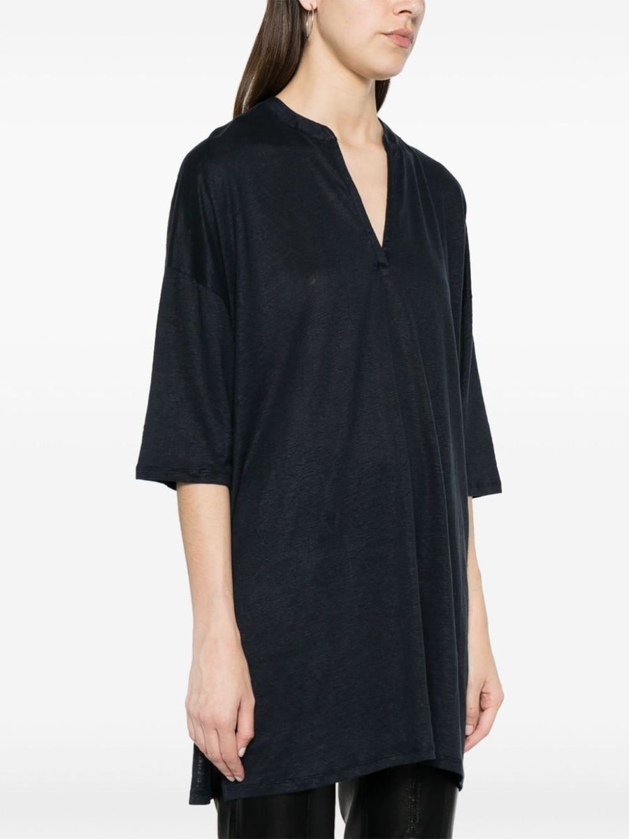 Majestic Conscious Criteria Linen Blend Tunic Dress Navy For Women Versatile Sustainable Office Wear