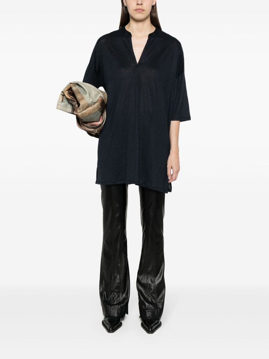 Majestic Conscious Criteria Linen Blend Tunic Dress Navy For Women Versatile Sustainable Office Wear