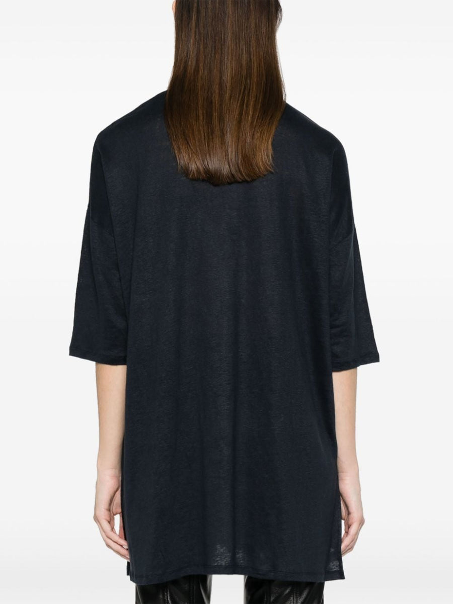 Majestic Conscious Criteria Linen Blend Tunic Dress Navy For Women Versatile Sustainable Office Wear