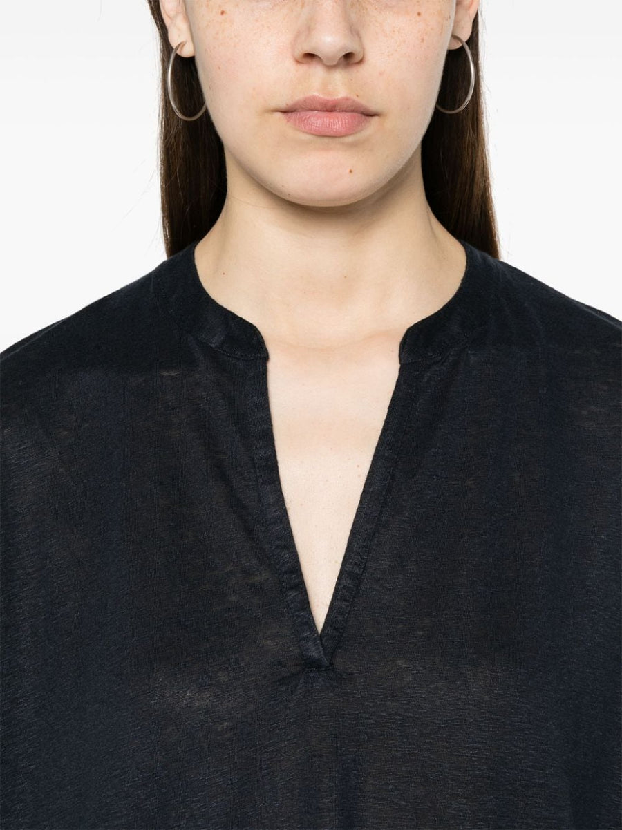 Majestic Conscious Criteria Linen Blend Tunic Dress Navy For Women Versatile Sustainable Office Wear