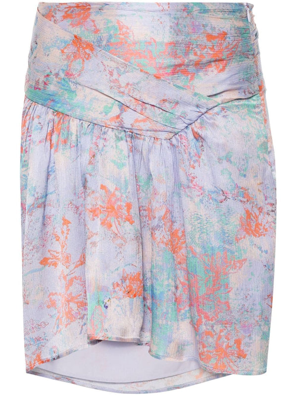 Iro Floral print silk mini skirt