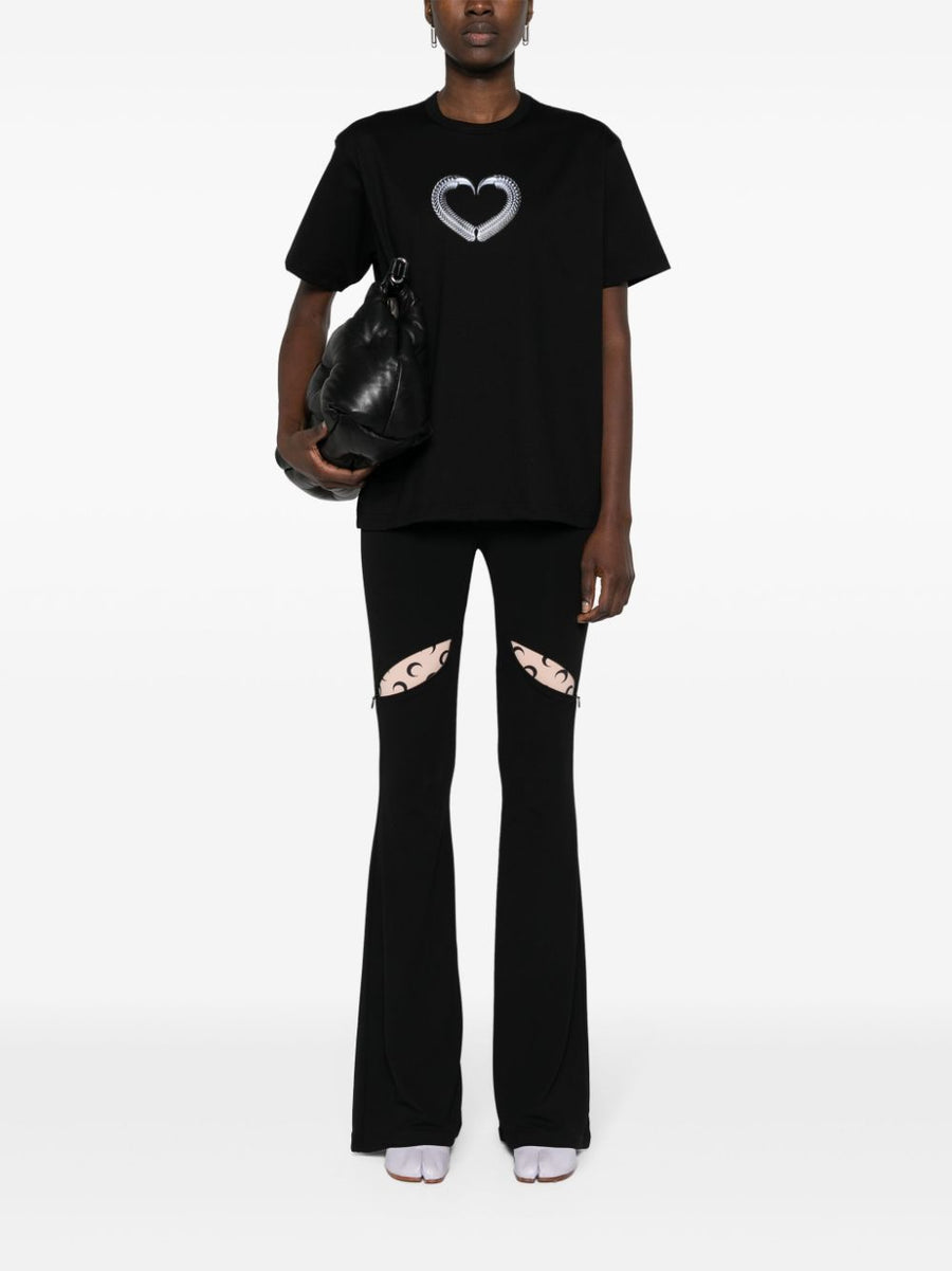 Junya Watanabe Printed Cotton Tee Graphic Heart Print For Women Luxury Streetwear Essential