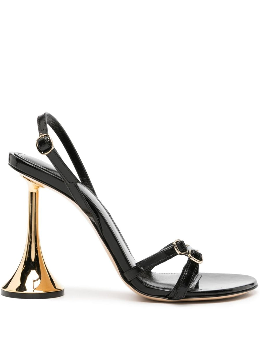 Coperni Orchestra Sandals For Women Open Toe Buckled Sculpted Heel Luxurious Calf Leather