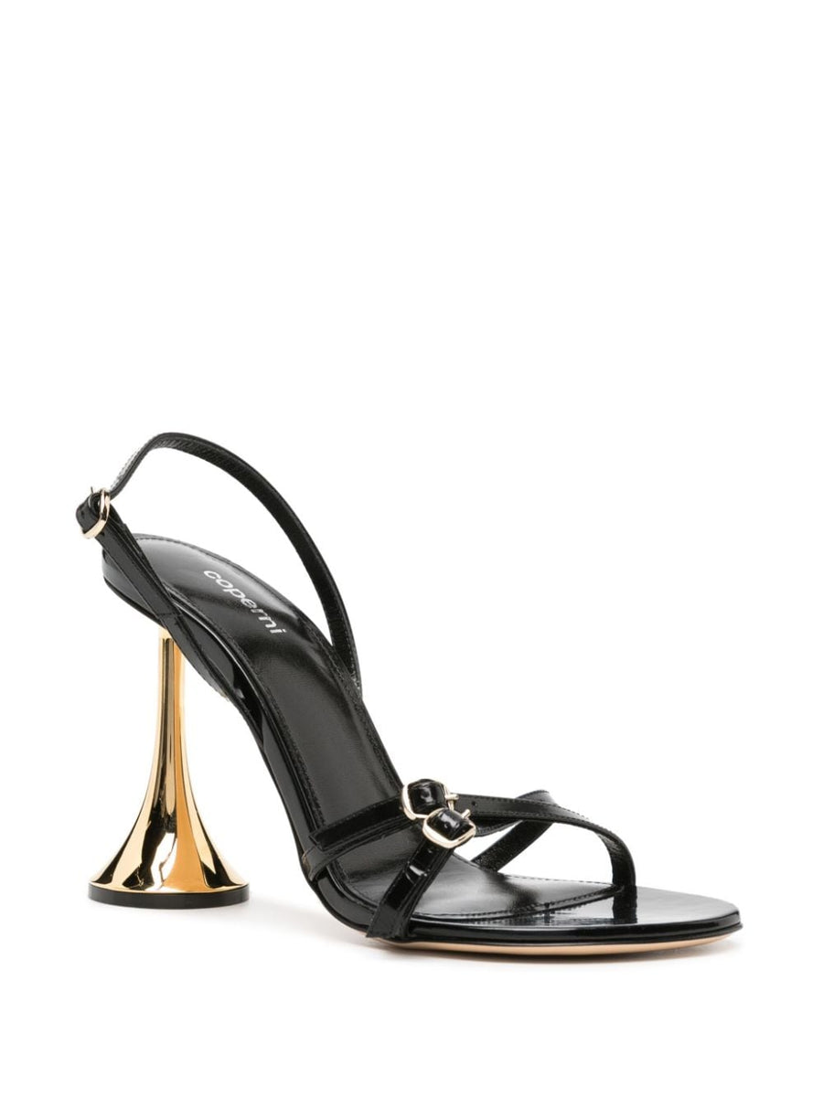 Coperni Orchestra Sandals For Women Open Toe Buckled Sculpted Heel Luxurious Calf Leather