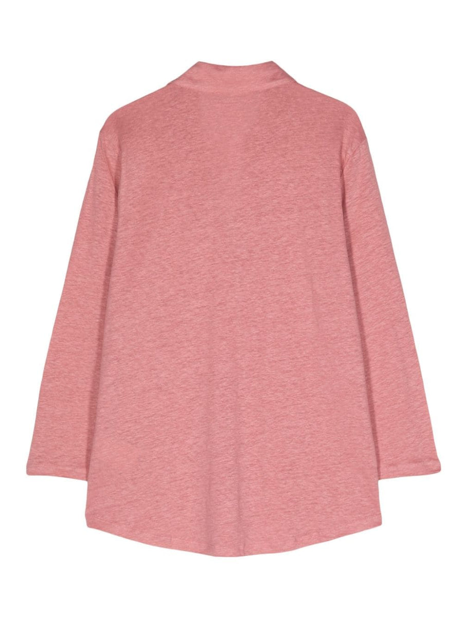 Majestic Conscious Linen Shirt Three Quarter Sleeve Rose Pink Breathable Stretch For Women