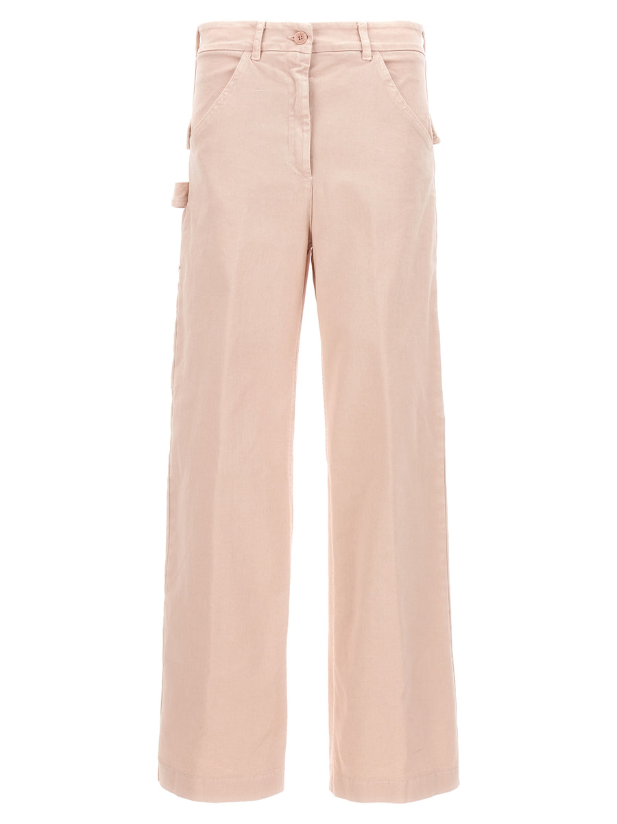 Nude Cargo Pants For Women 100 Percent Cotton Straight Leg With Pink Detail For Everyday Comfort And Style