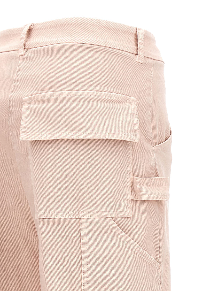 Nude Cargo Pants For Women 100 Percent Cotton Straight Leg With Pink Detail For Everyday Comfort And Style
