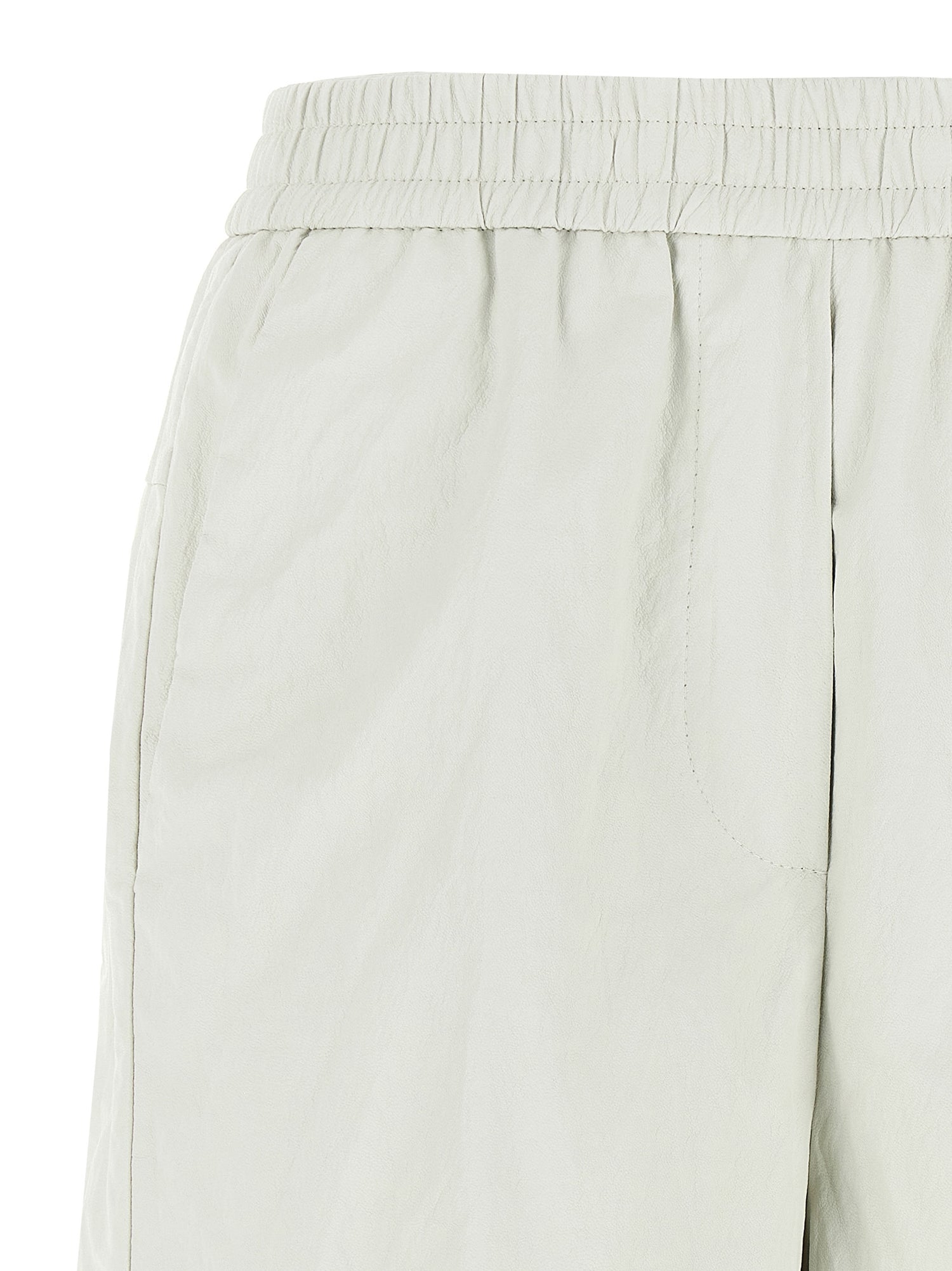 Nude Leather-effect Bermuda Shorts