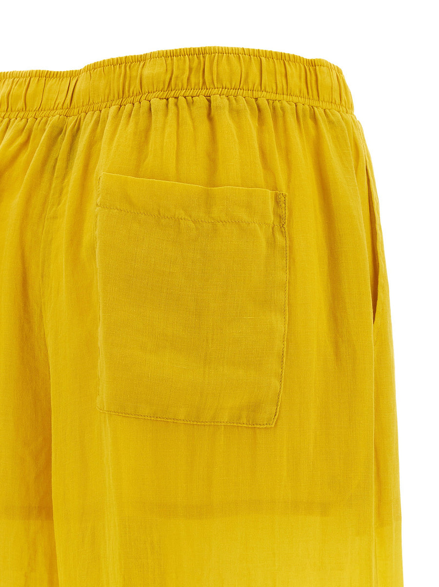 Nude Palazzo Pants For Women Yellow Linen Tencel Blend Breathable Wide Leg Comfort Fit Spring Summer 2026