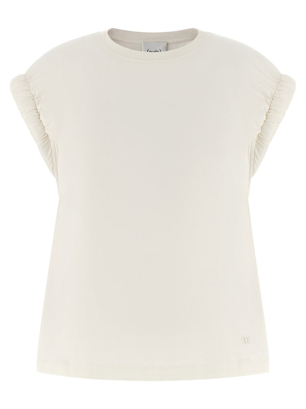 Nude Curled Sleeve T-shirt