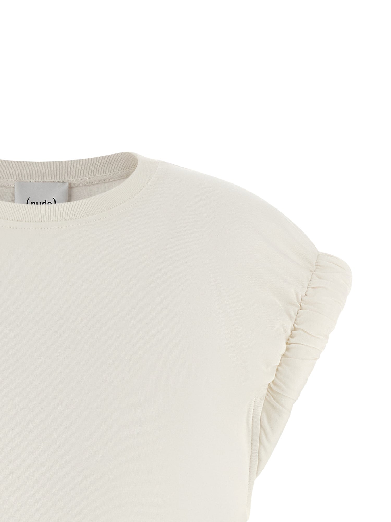 Nude Curled Sleeve T-shirt