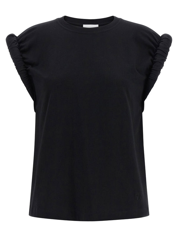 Nude Curled Sleeve T-shirt