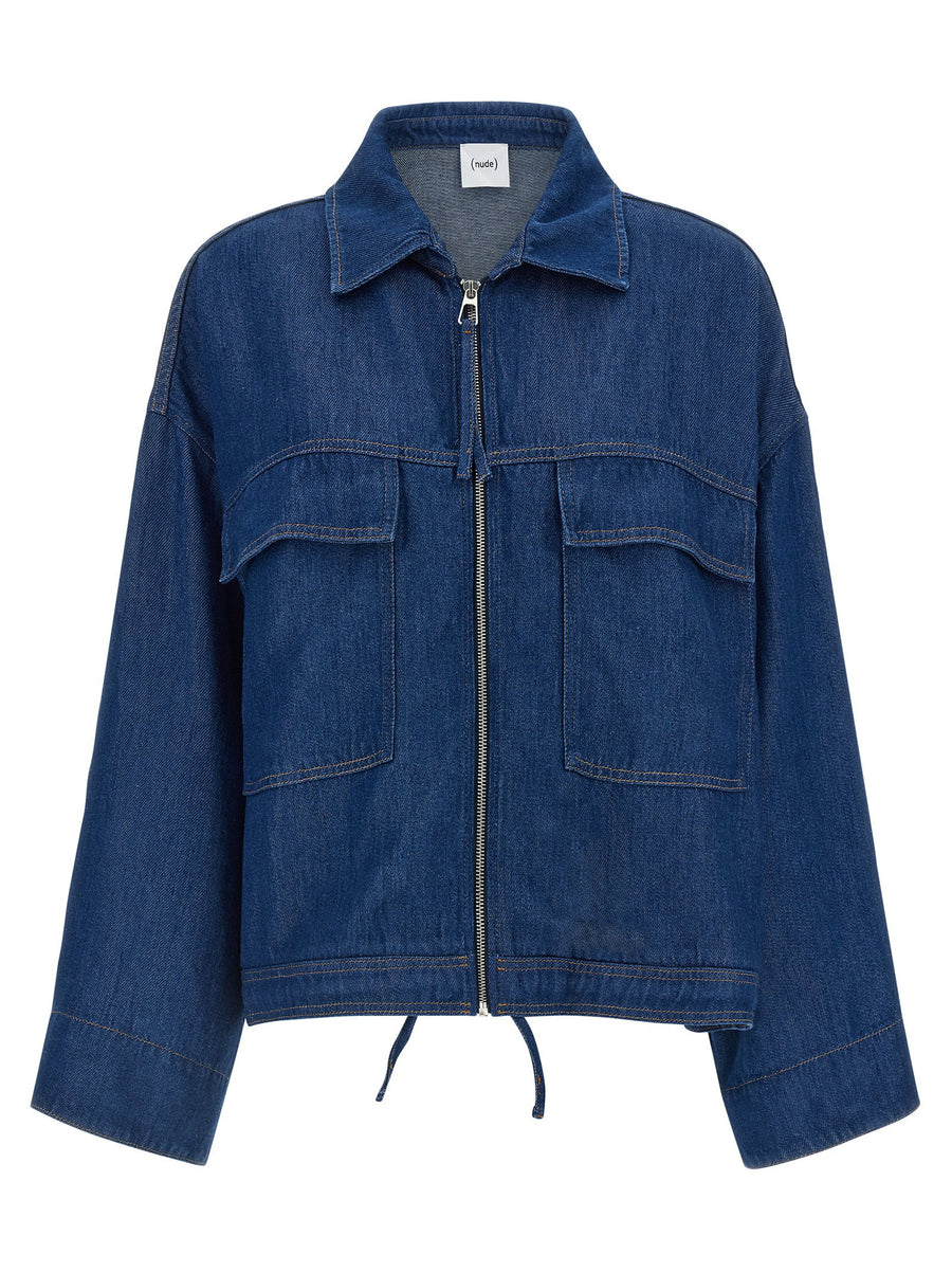 Nude Blake 100 Percent Tencel Denim Jacket For Women Breathable Longline With Shirt Collar Front Zip