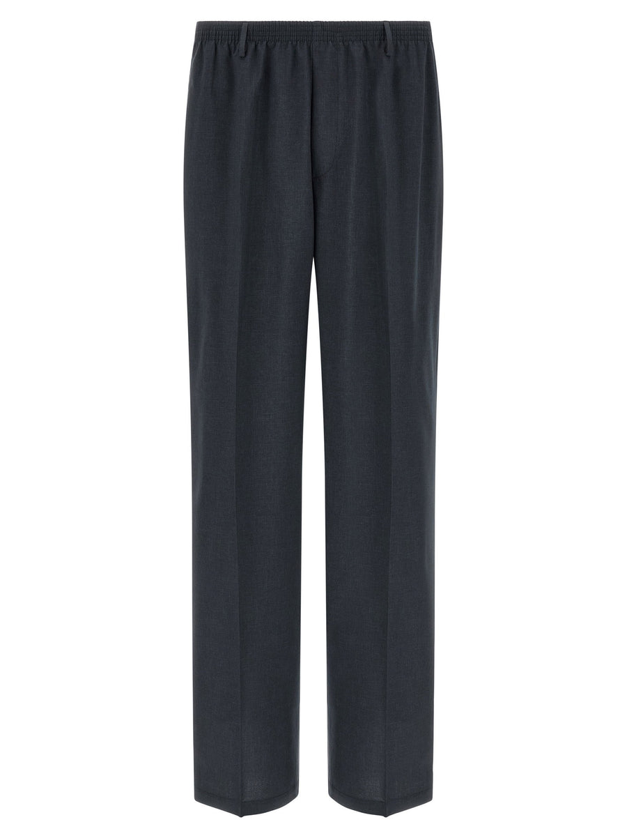 Cellar Door Alfonso Pants Lightweight Black Men Trousers With Elastic Waistband For Smart Casual Versatility
