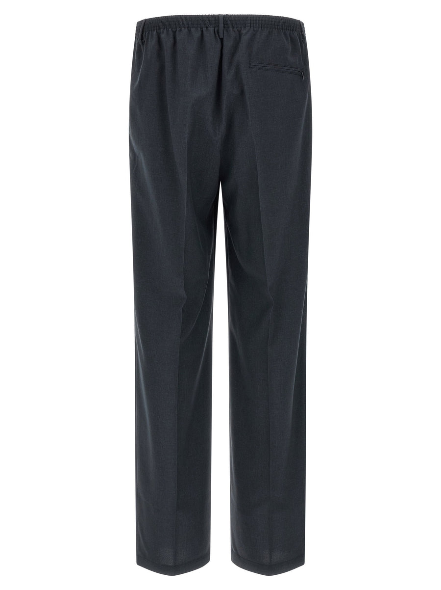 Cellar Door Alfonso Pants Lightweight Black Men Trousers With Elastic Waistband For Smart Casual Versatility