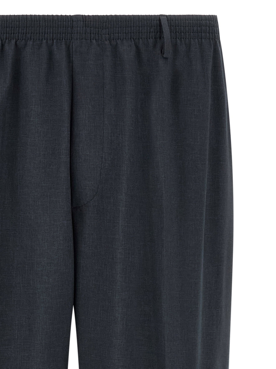 Cellar Door Alfonso Pants Lightweight Black Men Trousers With Elastic Waistband For Smart Casual Versatility