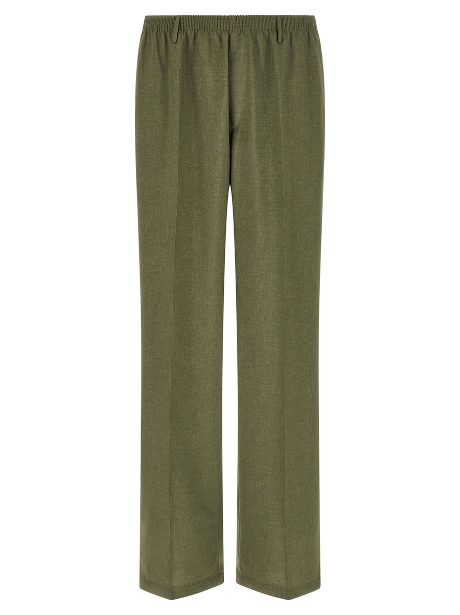 Cellar Door Alfonso Bl Green Lightweight Polyester Trousers For Women