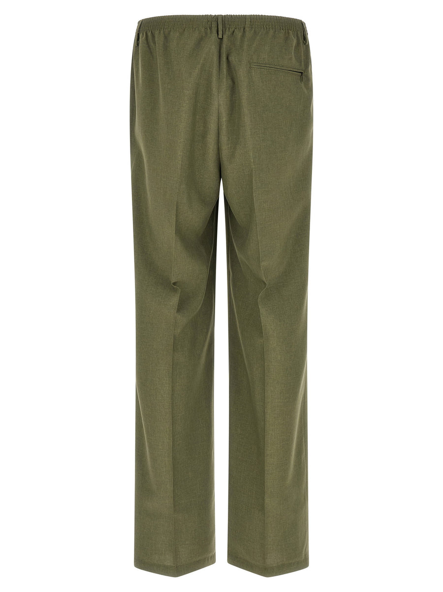 Cellar Door Alfonso Bl Green Lightweight Polyester Trousers For Women