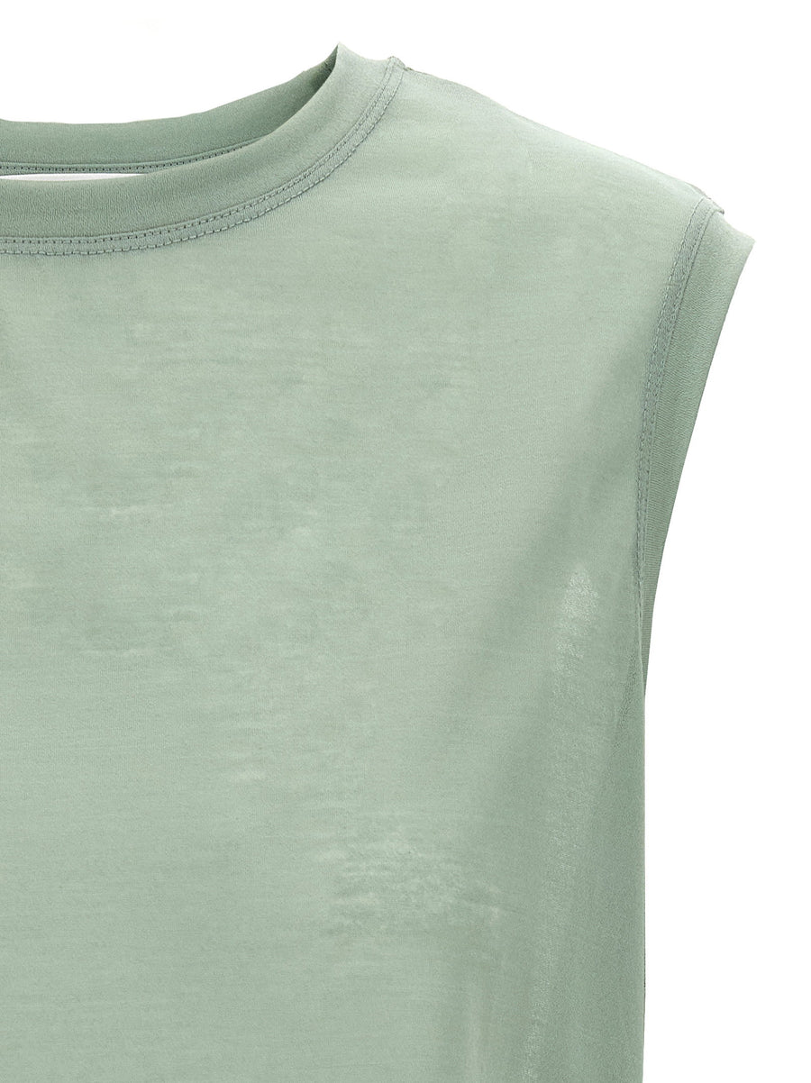 Victoria Beckham Logo Embroidery Top Luxurious Semi Transparent Crepe For Women Everyday Wear