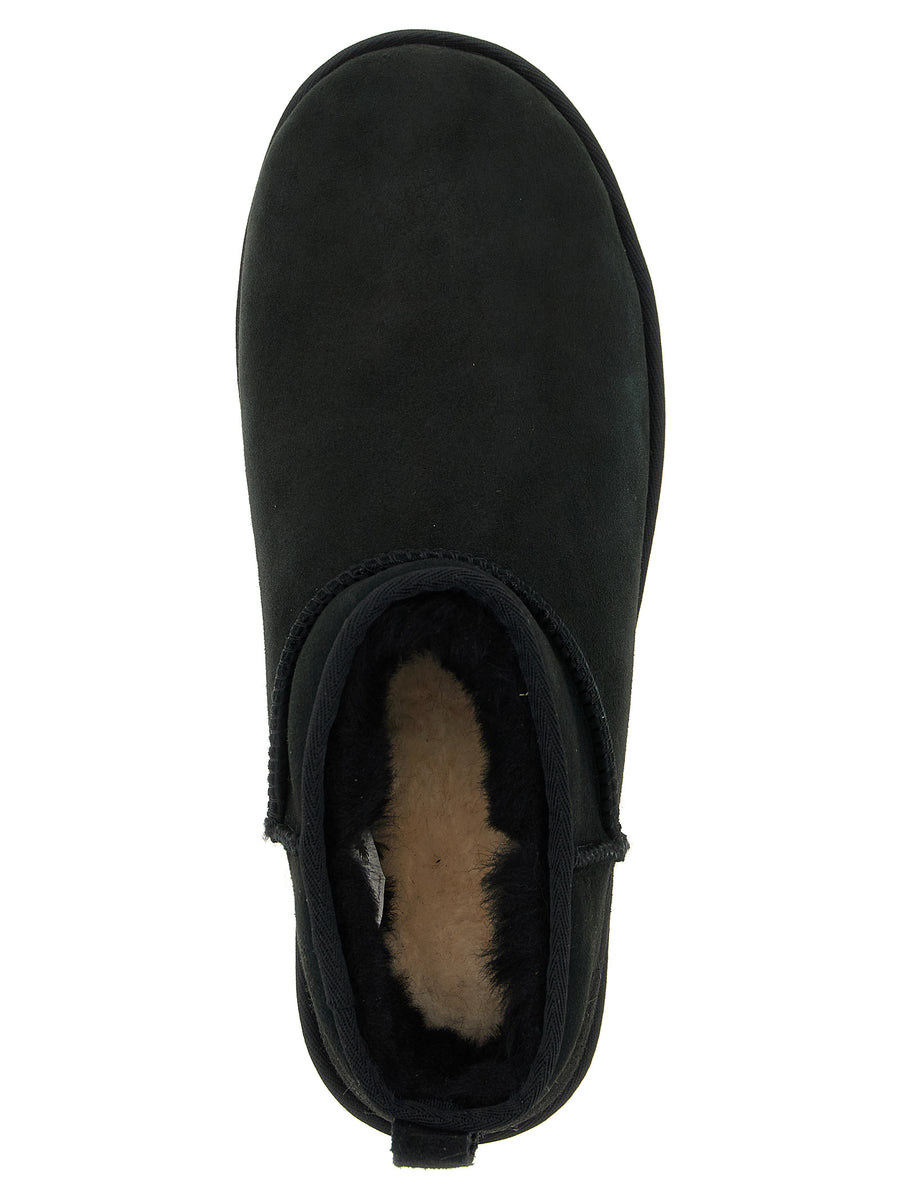UGG Classic Ultra Mini Ankle Boots For Men Water Repellent Twinface Suede Plush Lining
