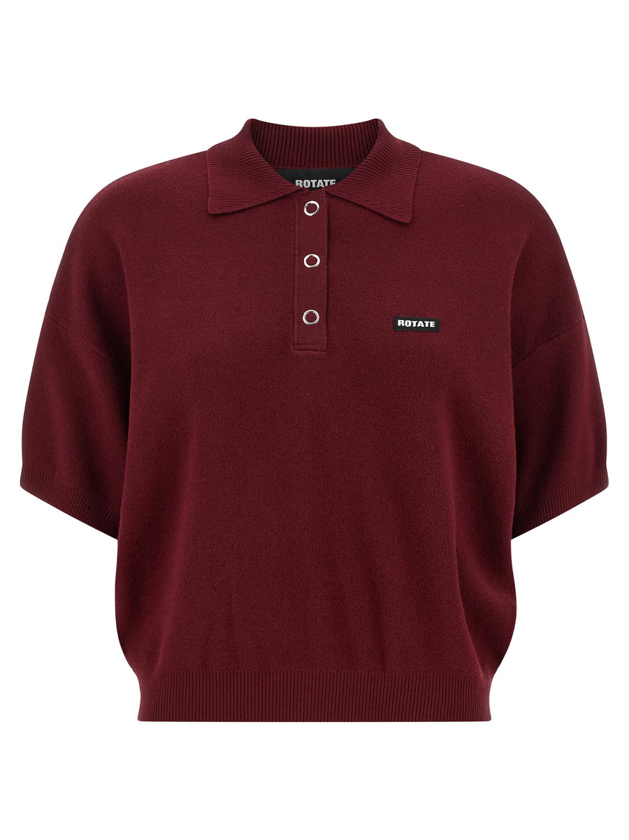 Rotate Birger Christensen Slinky Knit Polo Shirt
