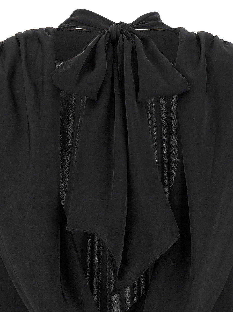 Rotate Birger Christensen Satin Drapy Back Top