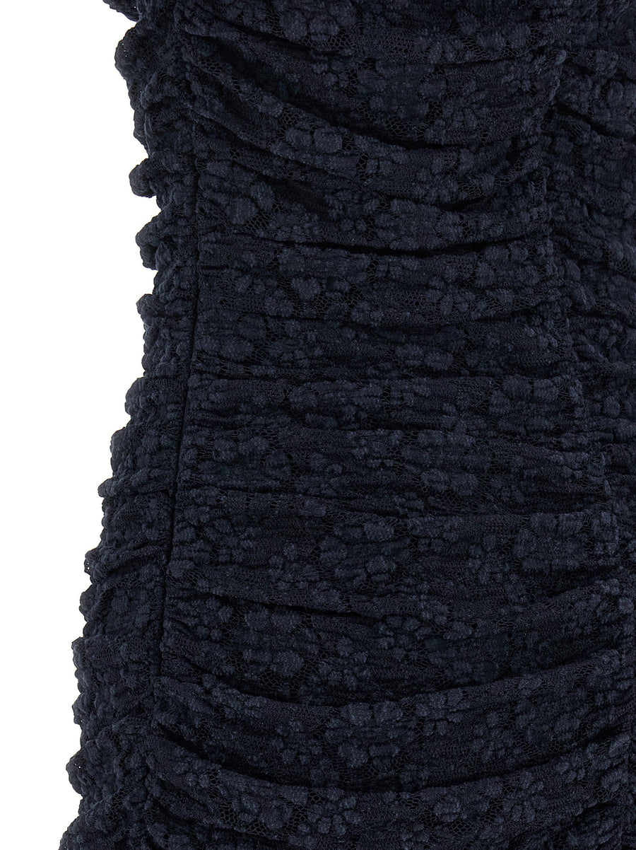 Rotate Birger Christensen Blue Lace Dress Mini With Puff Sleeves For Elegant Evening Wear Women