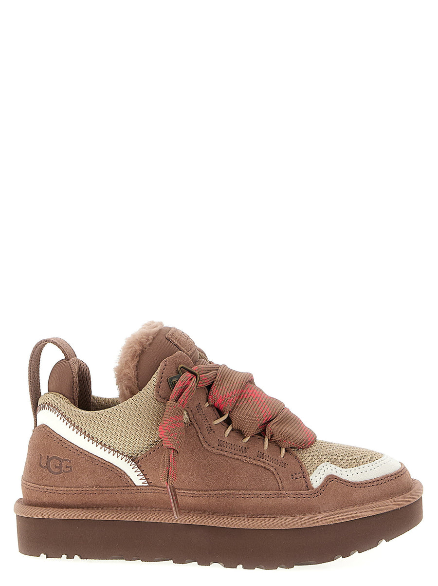 UGG Lowmel Pink Suede Canvas Sneakers For Women With Padded Collar