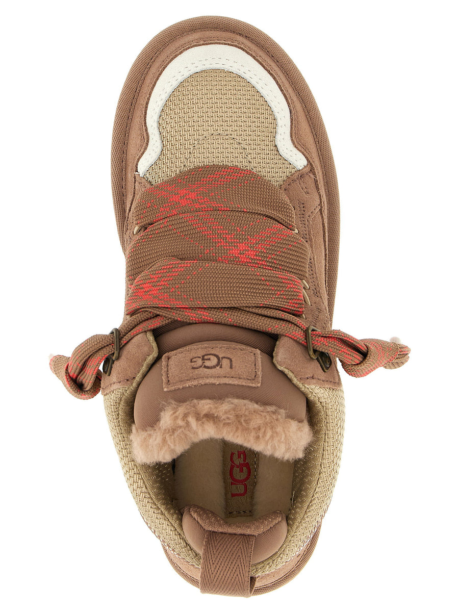 UGG Lowmel Pink Suede Canvas Sneakers For Women With Padded Collar